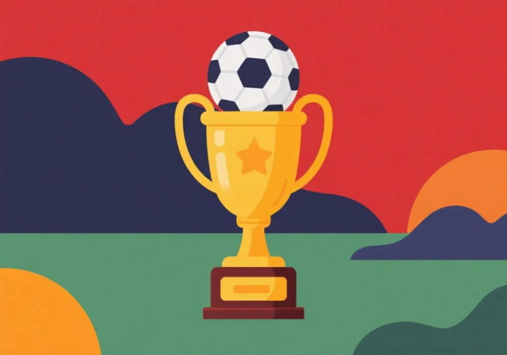 足球奖杯插画